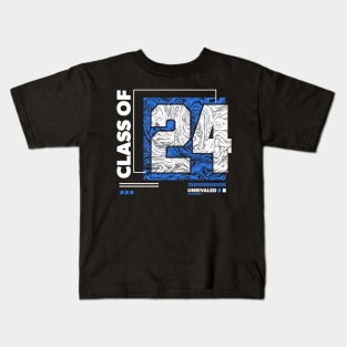 Class of 2024 Urban Streetwear // Graduation Class of '24 Blue Kids T-Shirt